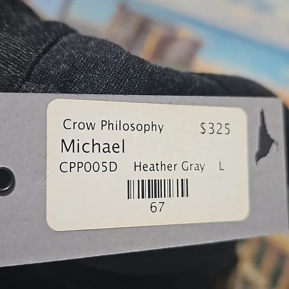 Crow Philosophy Italy Heather Gray Casual Pants Size Large New - Picture 11 of 12